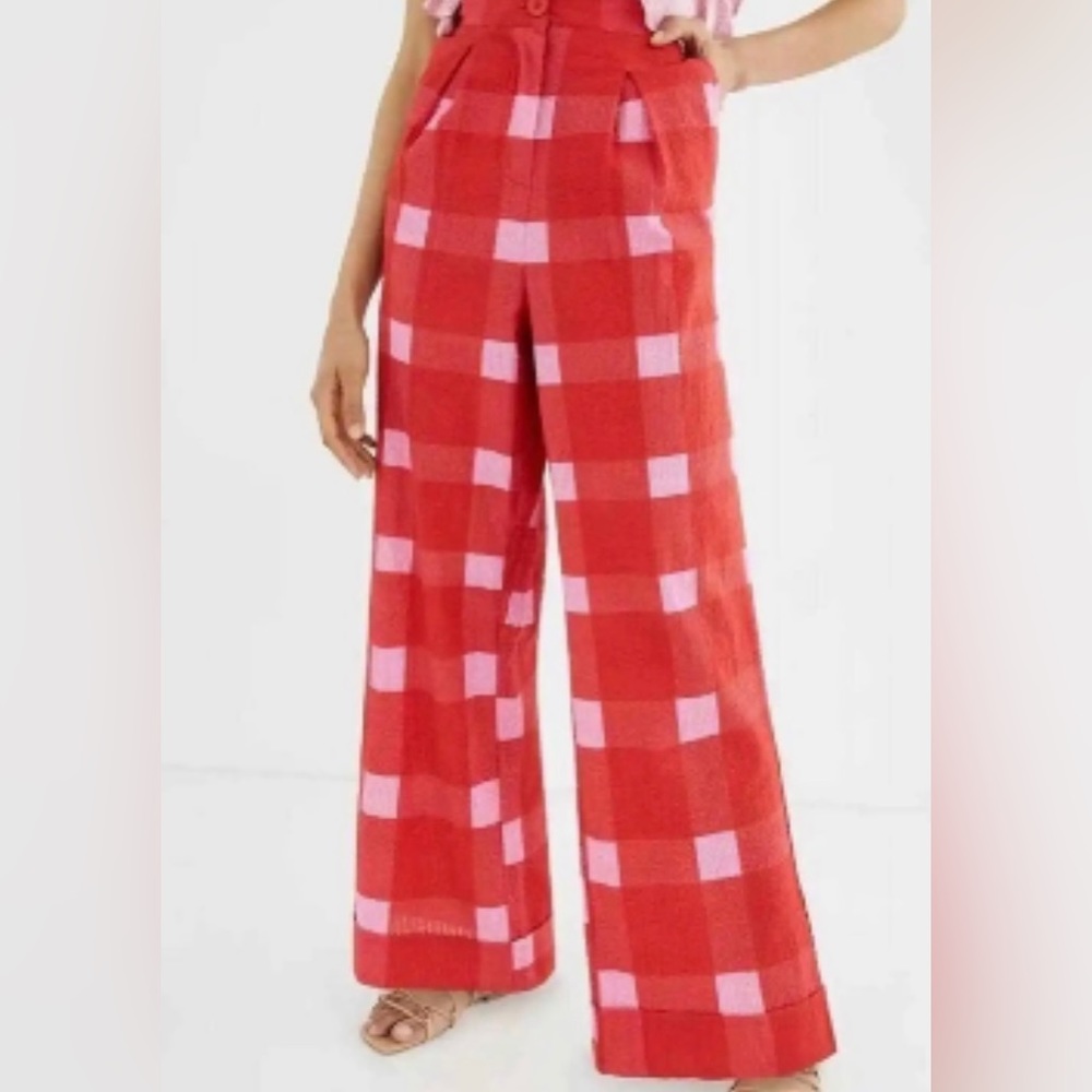 Anthropologie Porridge Plaid Pants with Pockets | size L